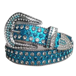 Stunning Women's Fashion Western Belt with Full Crystal Embellishment - 130cm (6hulan)