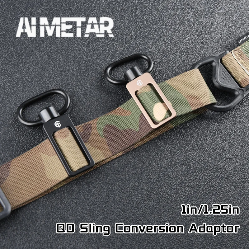 

WADSN Tactical 2 To 1 Point Triglide Convertible QD Sling Conversion Adaptor 1in / 1.25in Metal Weapon M4 AR15 Accessories MS12