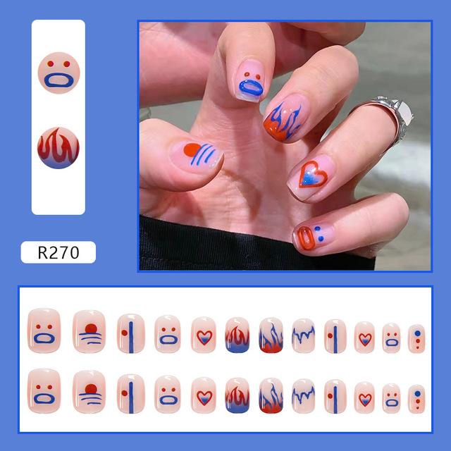Checkerboard Fake Nails Press on False with Designs Set Fashion Save Time Wearable Manicure Patch False Nails With Glue
