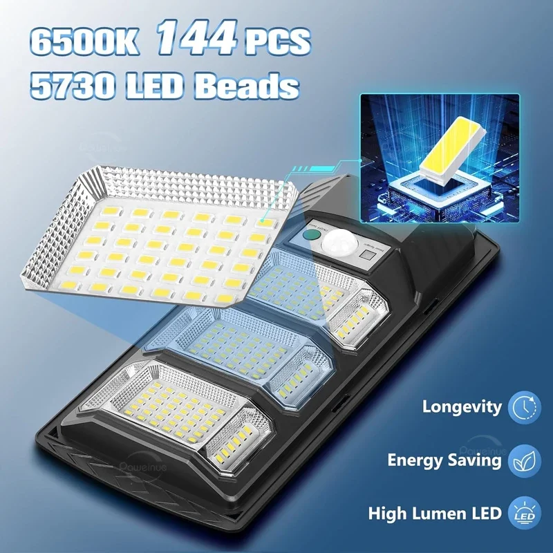 مصابيح شمسية في الهواء الطلق قوية مع إضاءة مستشعر...