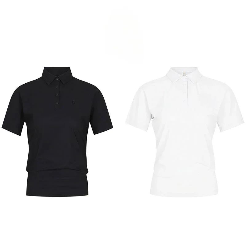 

Golf Wear 24 Summer Women's Lapel Half Button-up Cold Feeling Breathable Short Sleeve T-shirt Quick-dry