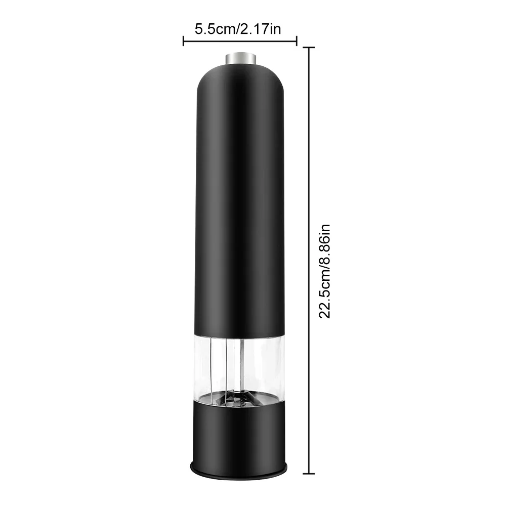 Electric Salt Pepper Mill with LED Light Adjustable Coarseness Spice Grinder Battery Operated Pepper Grinder Kitchen Gadget