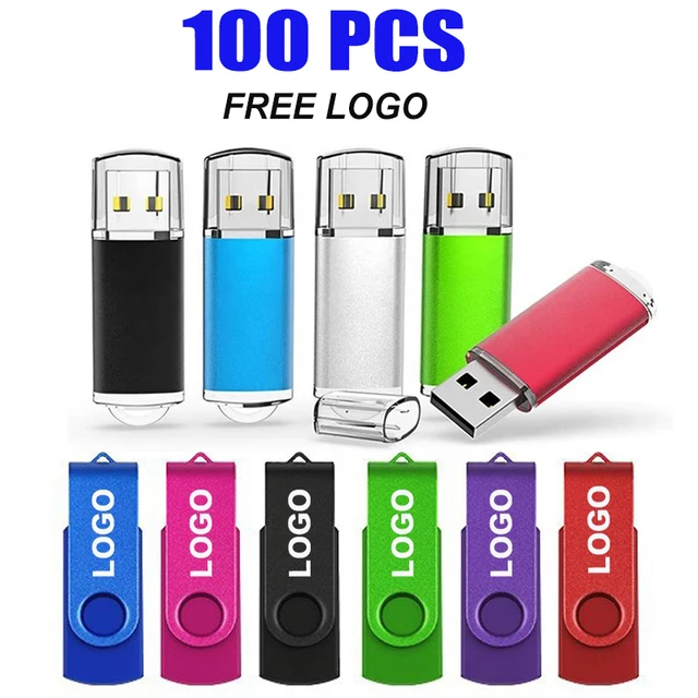 100 ชิ้น/ล็อต USB 2.0 แฟลชไดรฟ์ 4GB 8GB ไดรฟ์ปากกา 128MB Usb Sticks 1GB 2GB Pendrives 16GB หน่วยความจําแฟลช 32GB 64GB U Disk ฟรีโลโก้ 1