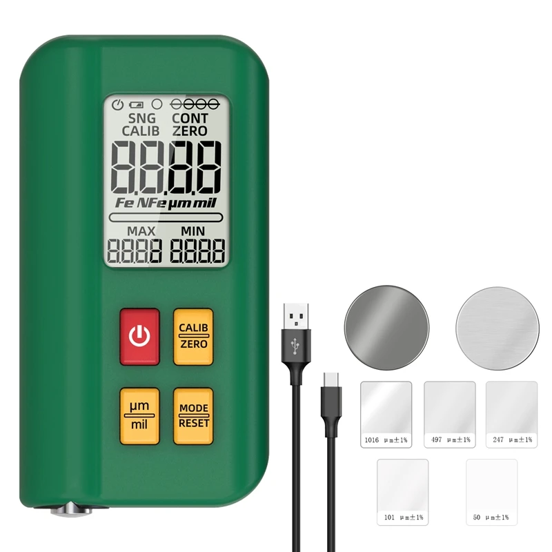 

Coating Thickness Gauge Rechargeable 0.1Micrometre/0-1500Μm Fe/Nfe MAX/MIN Zero Measuring