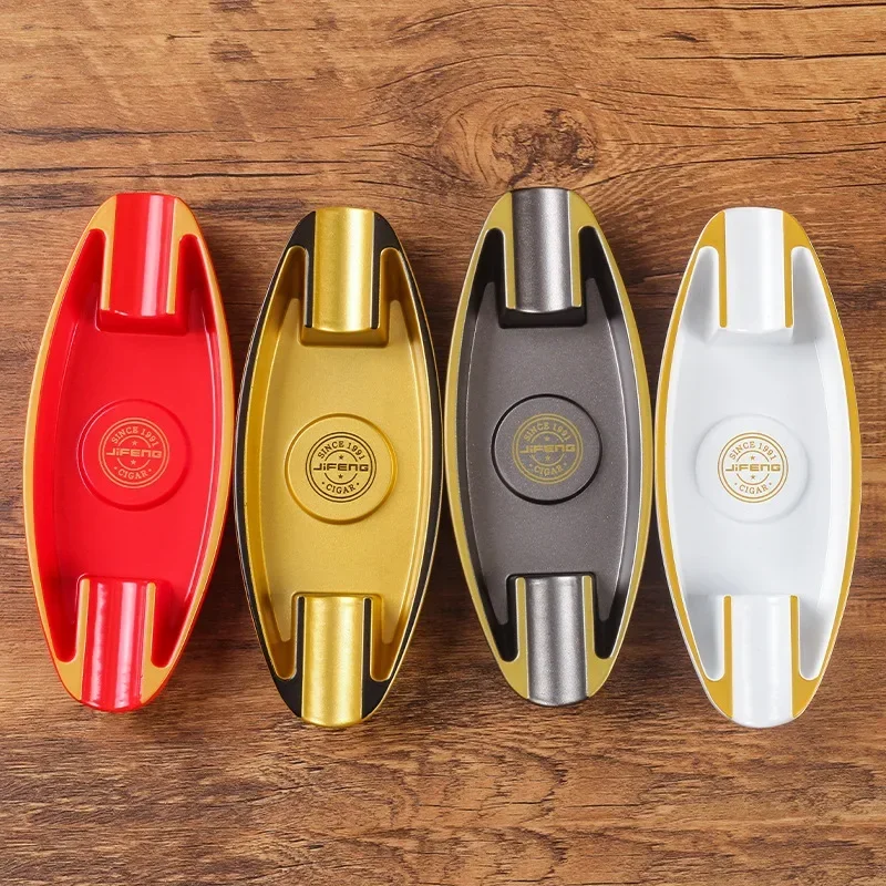 Luxury Cigar Ashtray Melamine Resin Portable Lightweight Ash Tray 2 Slots Cigar Smoking Accessories portable ashtray