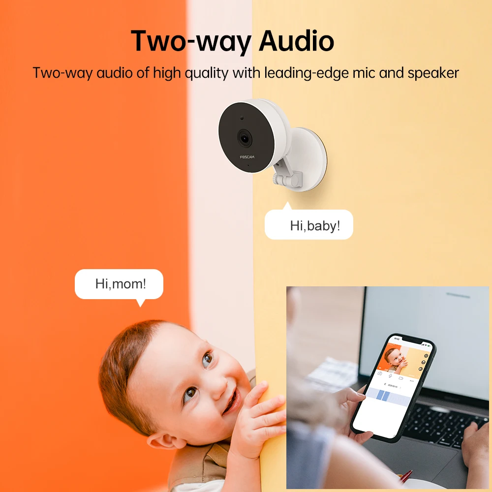 5MP WiFi Camera Baby Monitor 3K Pan-Tilt IP Cam Smart AI Detection Smart Home 24/7 Video Surveillance Cameras Foscam security camera