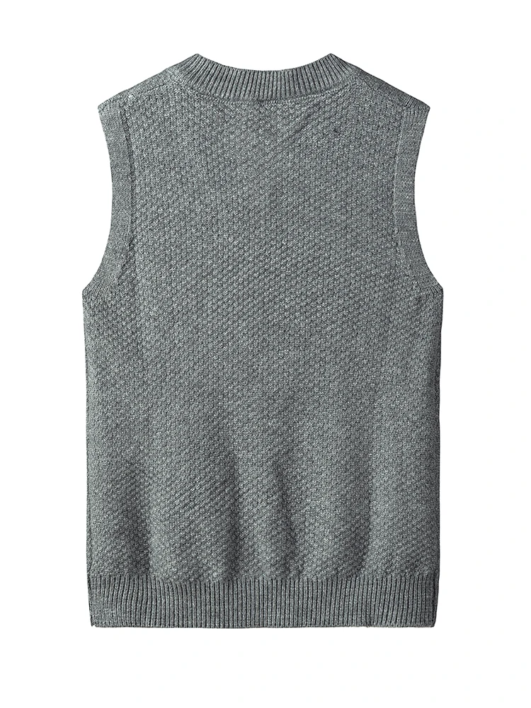 New Autumn and Winter Men's Knit Pullover Solid Color V-neck Shirt Men's Fashion Warm Casual Sweater Short Top Clothing 5