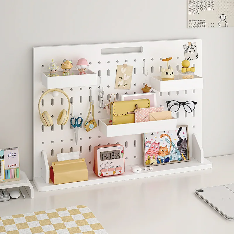 Cave board desktop vertical shelving Cream air bedroom Home dormitory study desk Organizing student desk storage Rack