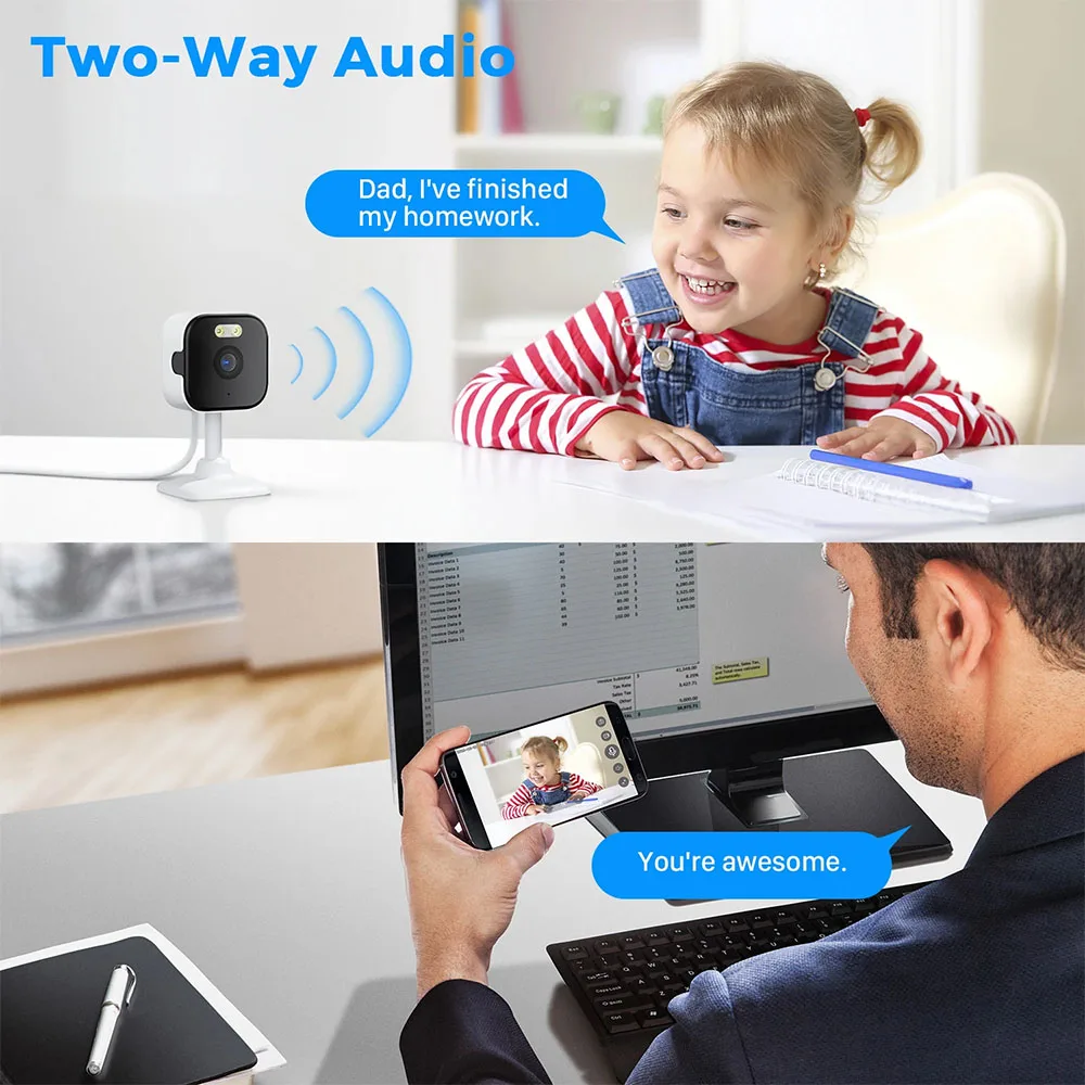 Mini Cube Camera Wifi Indoor Two Way Audio Motion Detection Home Baby Pet Monitoring Night Vision 3MP IP CCTV Security Cameras 2
