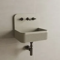 Bathroom sink, wall mounted, many colors available, ceramic washbasin, hotel, 47x36x12cm/19x14x5in" 1