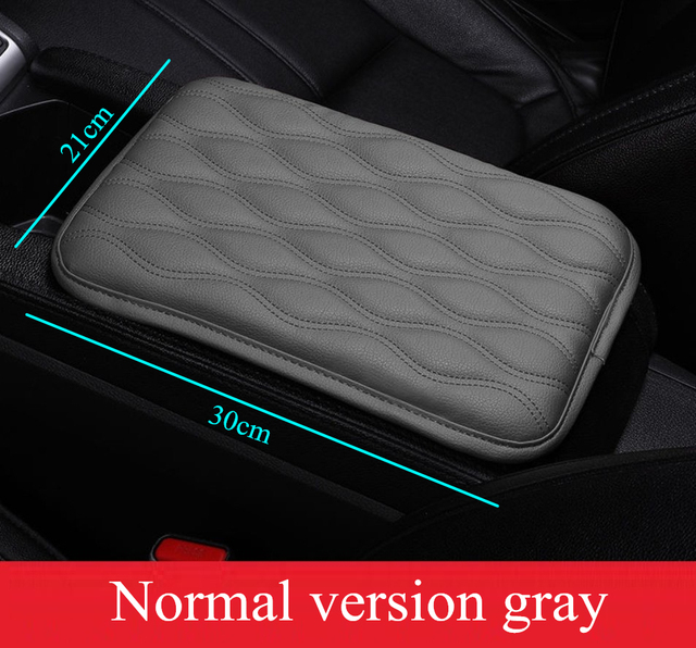 Leather Car Armrest Pad Cover Universal Center Console Wave Embroider Auto Seat Box Protection Cushion Hand Supports