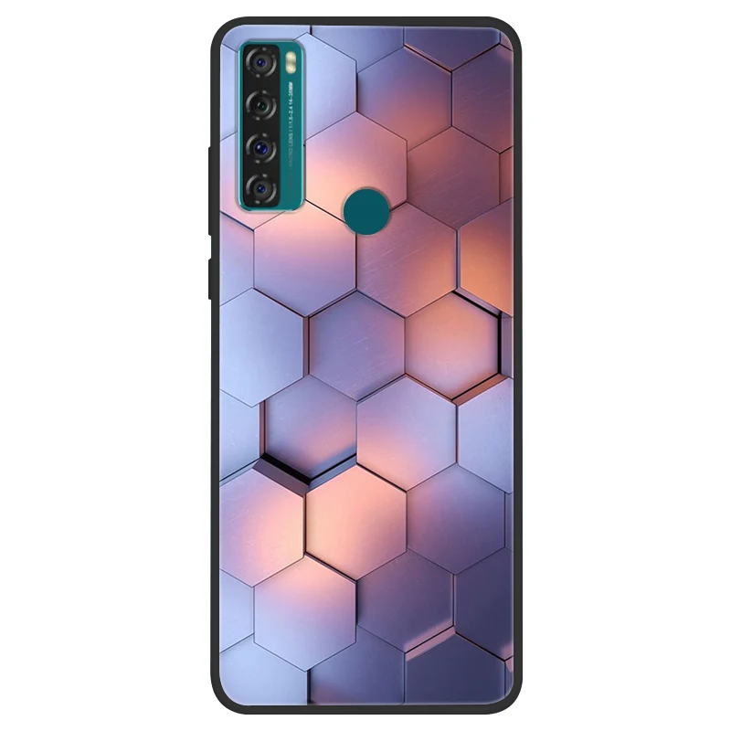Space Painted Black Silicone TPU Case - Protective Shell Cover