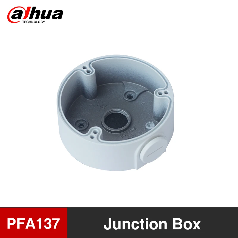 PFA137 Junction Box For Dahua IP Dome & Eyeball Cameras - White Aluminum Mounting Box, Pack Of 1