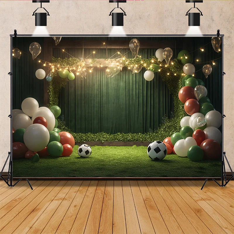 

SHUOZHIKE Birthday Party Newborn Photography Backdrops Prop Football Field Scene Baby Shower Photo Studio Background BB-11