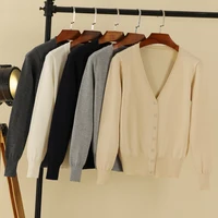 Black Cropped Long Sleeve Cardigan