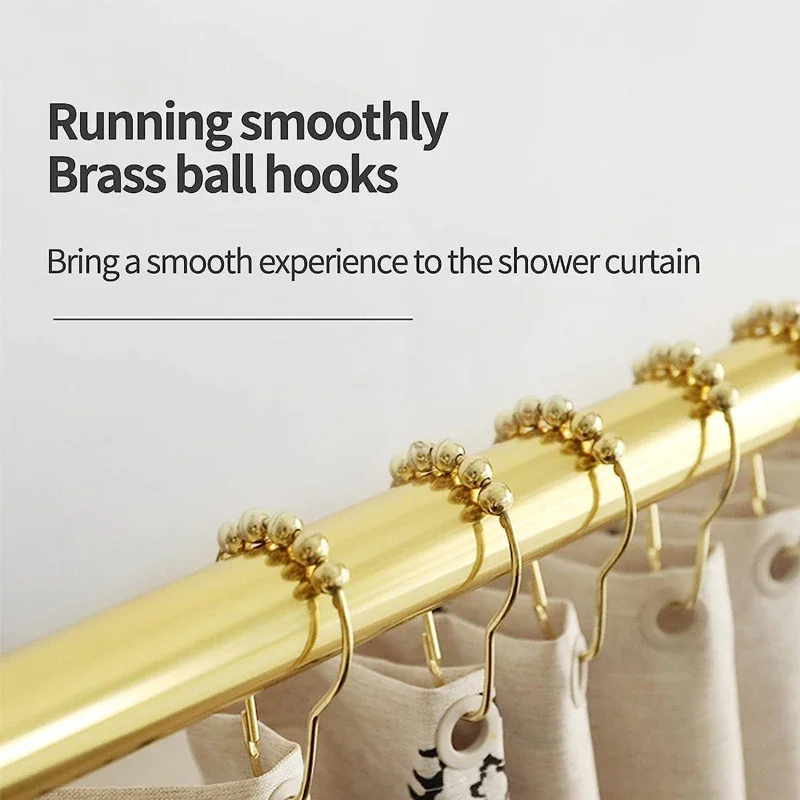 12pcs Shower Curtain Hooks Shower Rod Hook Rust-proof Iron Rings for Curtain Bathroom Rods Bathroom Accessories multifunctional hooks heavy duty hooks suction cup hook self adhesive wall hooks self adhesive hooks wall mounted basin hook kitchen hook shower curtain clips home storage accessories bathroom organizer