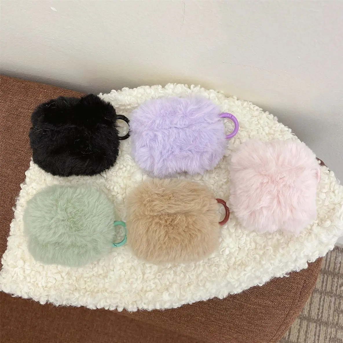 Rabbit Cony Hair Auricolare Custodia Protettiva In Pelliccia Per Airpods Pro2 Cover Shell Per Airpods 3 2 1 3Rd Generation Airpods Pro 2 Funda