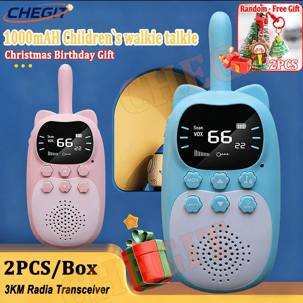 New Walkie Talkie 2pcs Kids Long Distance Electronic Toys Children Baby Radio Phone For Boys Girls Christmas Birthday Gift