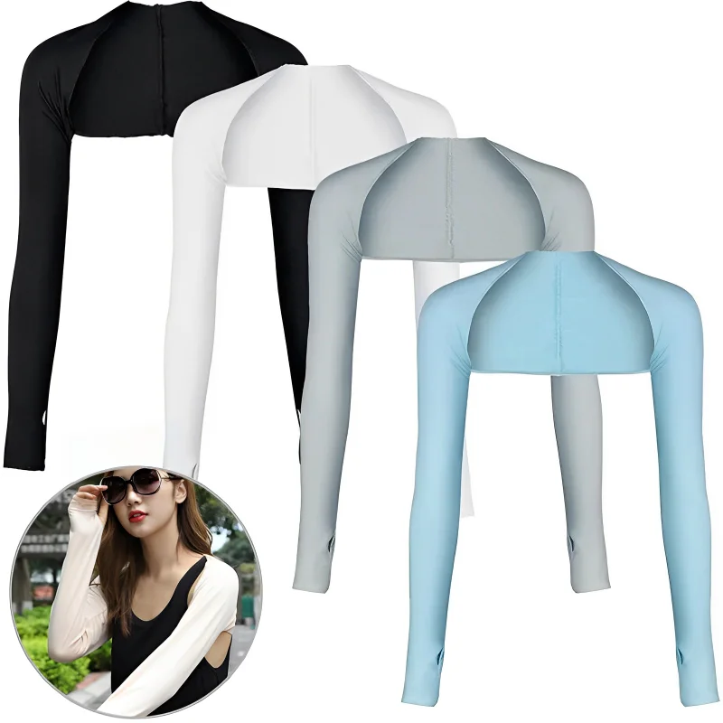 

New Womens Shawl Cuff Gloves Shawl Sleeves Ice Silk Sunscreen Sleeves Summer UV Protective Clothing Outdoor Arm Sleeves Cycling