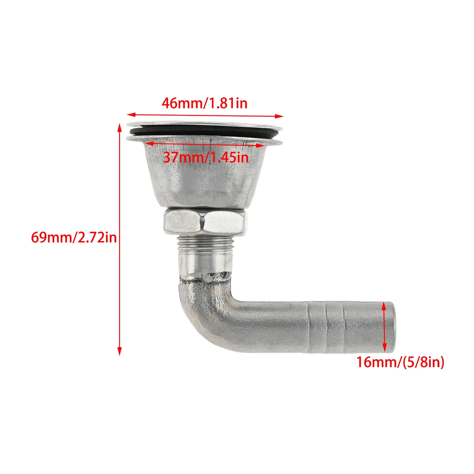 1Pc Boats Marine 316 Stainless Steel Flush Mount Thru-Hull Fuel Gas Tank  Vent 2.72x1.81\, image size:1600x1600