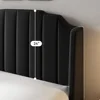 Queen Size Upholstered Velvet Bed Frame with Curved Vertical Wingback Headboard and Footboard,No Box Spring Needed,Easy Assembly 4