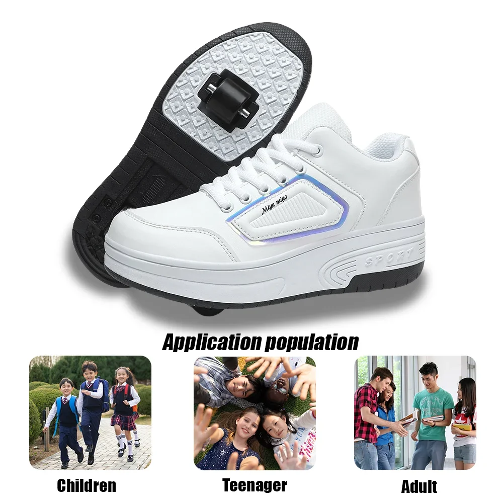 New Children'S Parkour Roller Skate Usb Charging Deformation Shoes Kids Adults Unisex Walking Running Casual Sneakers Gift