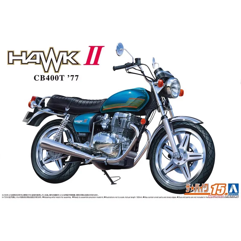 

Aoshima 06265 1/12 CB400T HAWK-II'77 Motorcycle Sport Handmade Motorbike Hobby Toy Plastic Model Building Assembly Kit