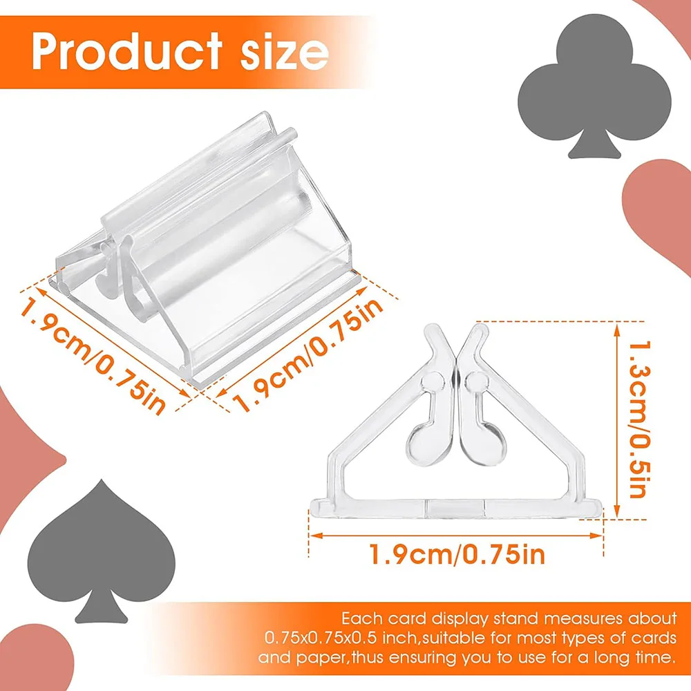 Place Card Holders 12/24/48Pcs Mini Clear Stands Place Card Holders Table Number Stands Card Base Stand For Table Photos Games Wedding Party Decor