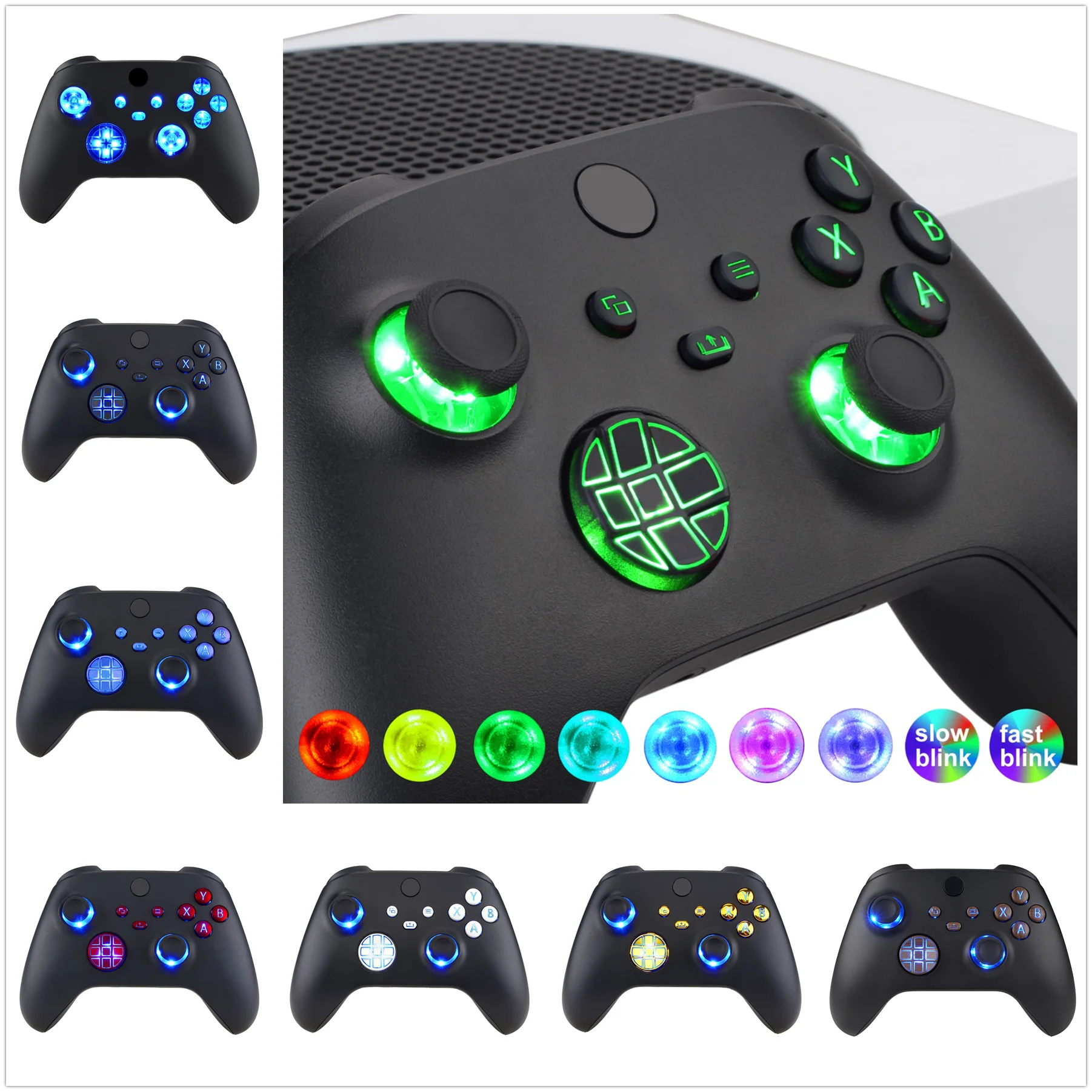Kit Led Dpad Dtf Luminato Multi-Colori Extremerate Per Controller Wireless Xbox Core, Levette Start Back Sync Pulsanti Abxy