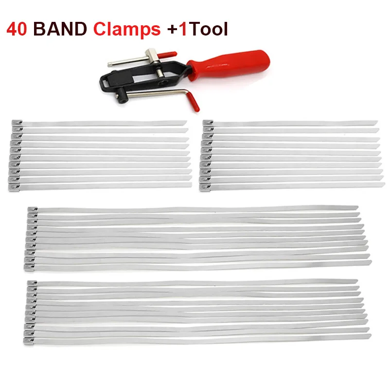New Auto / ATV CV Joint Banding Boot Axle Clamp Tool with 20 / 40 BAND Clamps Stainless Steel Clamp Pliers Car Banding Tool cv boot clamp,stainless steel clamp clips,clamp pliers,cv axle boot tool
