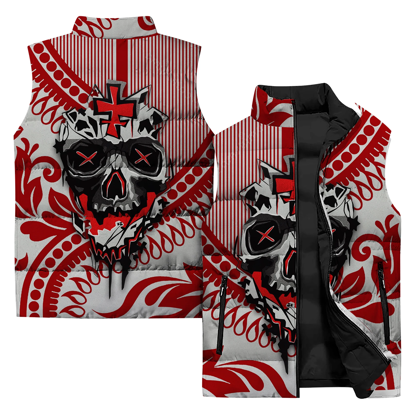 thumbnail image 1 of Chaleco calefactor de esqueleto para hombre, chaquetas de invierno ligeras para hombre, chaquetas de plumón de moda para hombre 2024, chaleco de viento frío cálido y asequible y fresco con calavera, 1 of 5