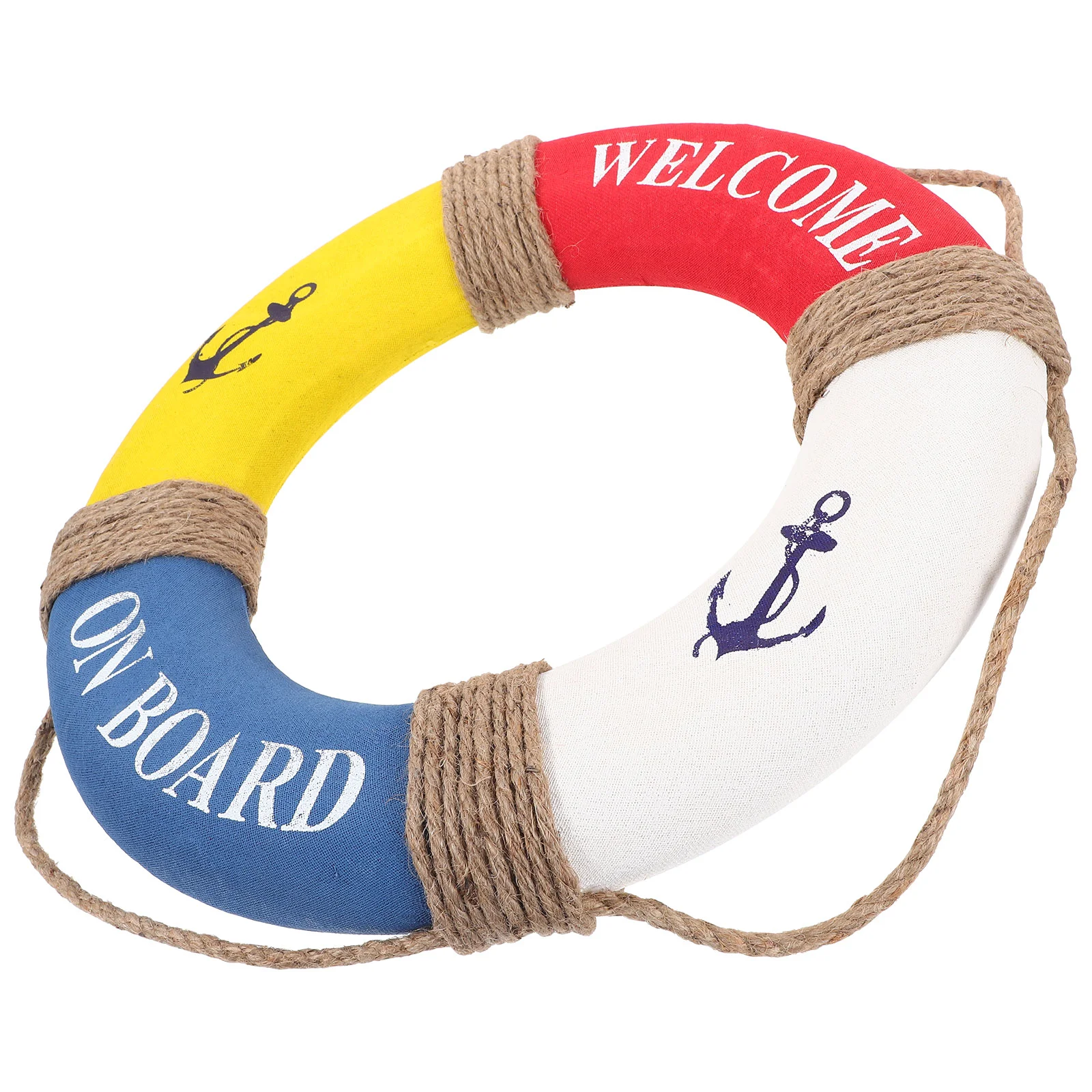 

30cm Hanging Lifebuoy Decoration Mediterranean Style Crafts Home Decoration for Cafe Shop Bar Living Room Decor (Blue Fish)