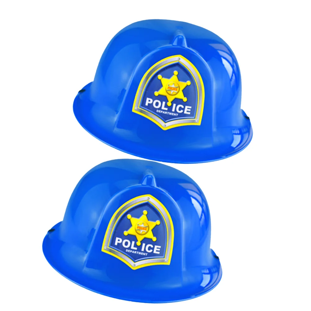 2pcs Simulation Police Hats Kids Role-play Safety Fun Cosplay Props Helmets Toys Gift for Children Day (Police Hat