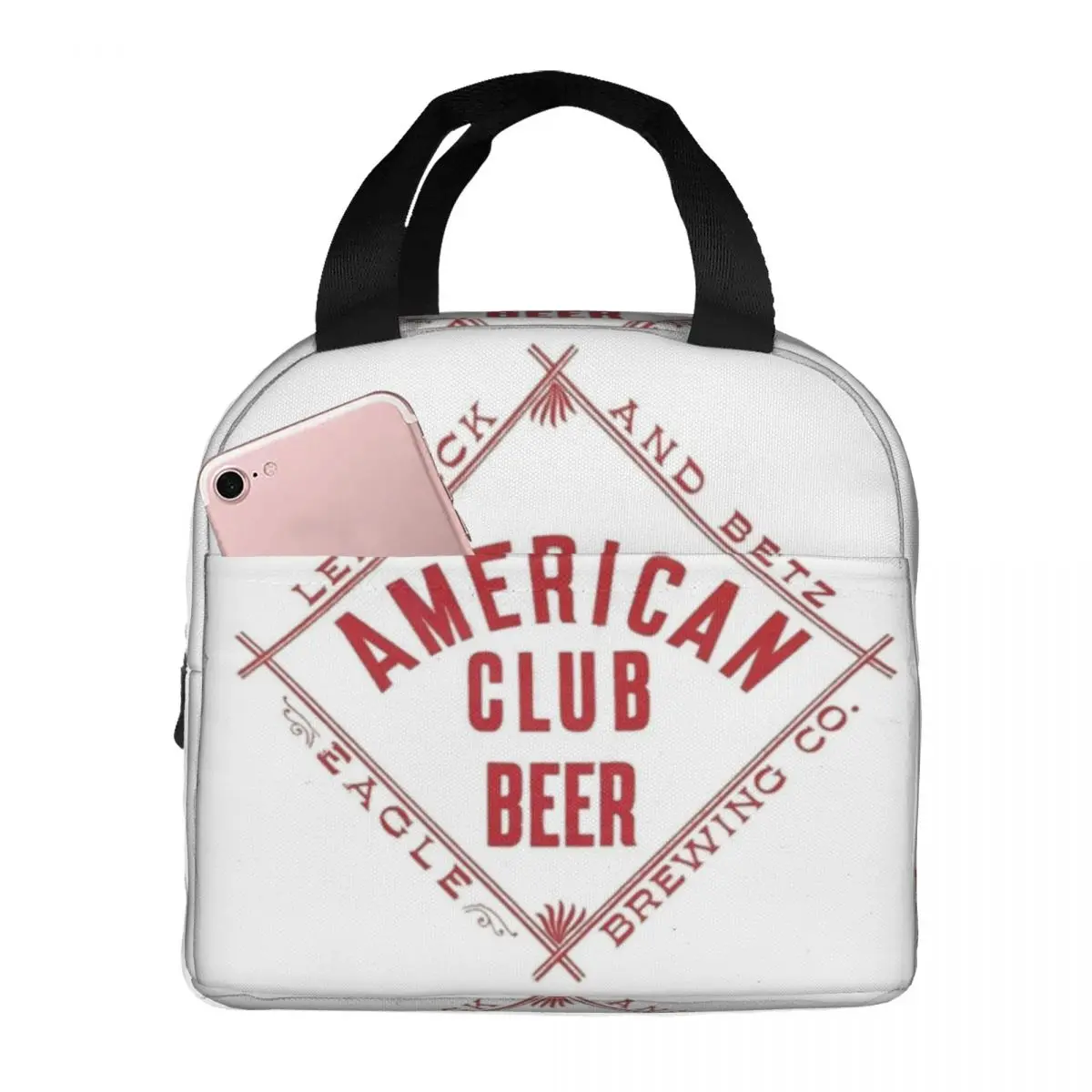 

Vintage American Club Beer Thermal Insulated Lunch Bag Insulated bento bag Reusable Food Bag Leakproof Tote Lunch Box Picnic