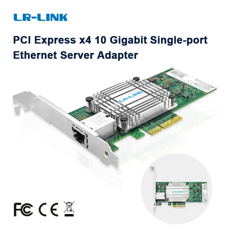 Сетевая карта LR-LINK 9811BT 10 Гб PCI-E NIC, медный порт RJ45, со стандартным контроллером, адаптер PCI Express Ethernet LAN гигабитная волоконная сетевая карта nic один порт sfp sc 1000 мбит с pci express ethernet lan адаптер 20 км через дуплексное волокно smf