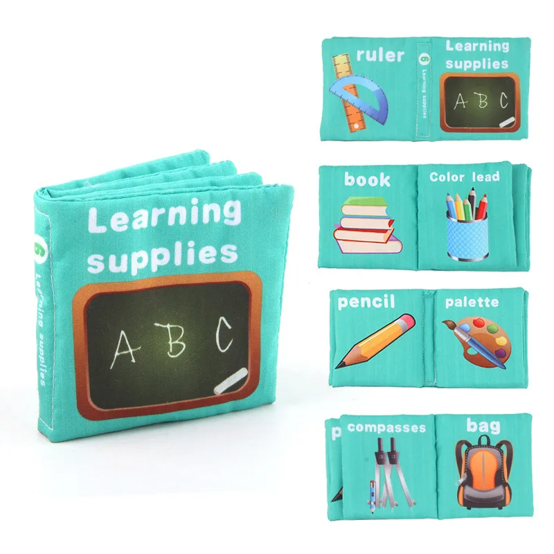 0-12 Months Baby English Palm Three-dimensional Cloth Book Newborn Soft Book Early Childhood Education Baby Cloth Book 6