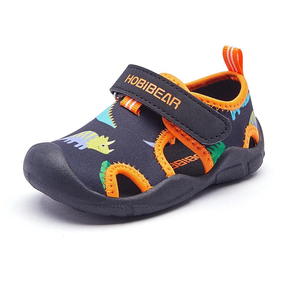 Kids Sandals HOBIBEAR Boys Girls Water Shoes Quick Dry Closed-Toe Aquatic Sport Sandals Toddler/Little Kid