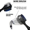 Golf Club Cleaner and Golf Club Brush 2 in 1 Retractable Zip-line Buckle and Retractable Sharp Pick Brush Head Wire Bristles 3
