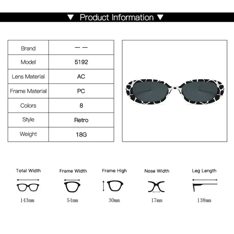 Vintage Oval Sunglasses Women Small Oval Sun Glasses Retro UV400 Eyewear