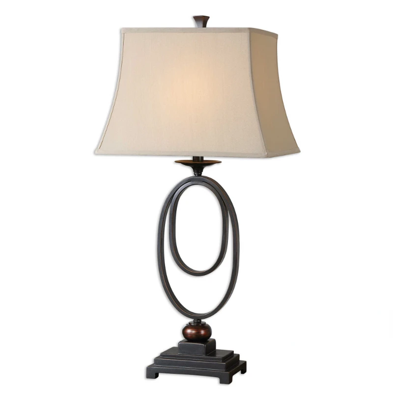 

A pair of bedside double ring table lamps imported from New York Downtown Park
