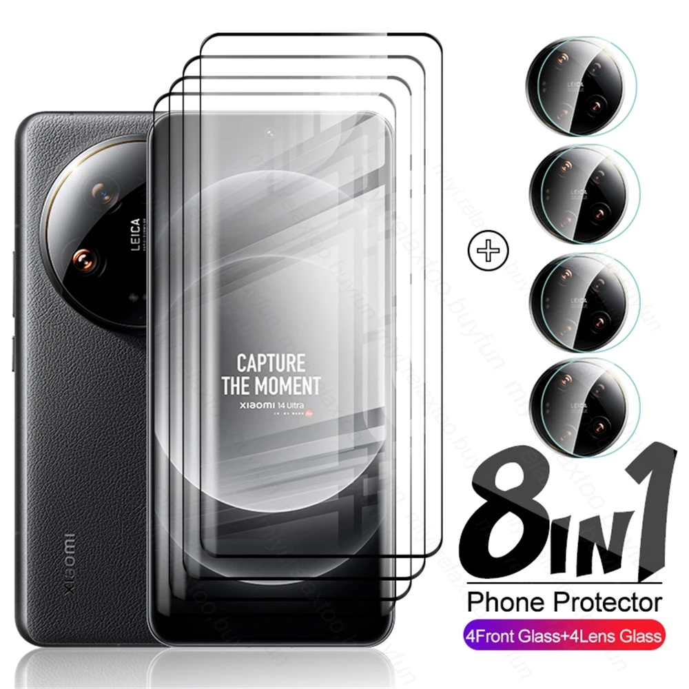 For Xiaomi 14 Ultra 5G Glass 8In1 Camera Lens Sceen Protector Tempered Glass On Xiomi Xiaomy Mi14 Mi 14 Ultra Pro 14Ultra 14Pro
