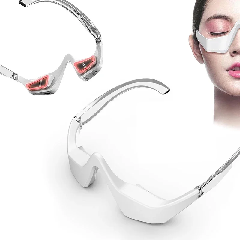 EMS Micro-Current Eyes Relax Massager Red Light Therapy Electric Eye Massage Tool Relief Eye Fatigue Dark Circles Remover