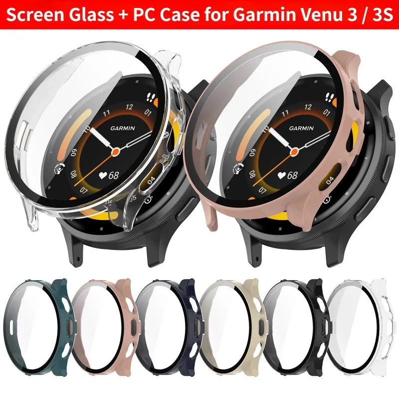 

Glass + Case for Garmin Venu 3 / 3S Accessoroy PC All-around Bumper Protective Cover + Screen Protector for Garmin Venu3 /3S