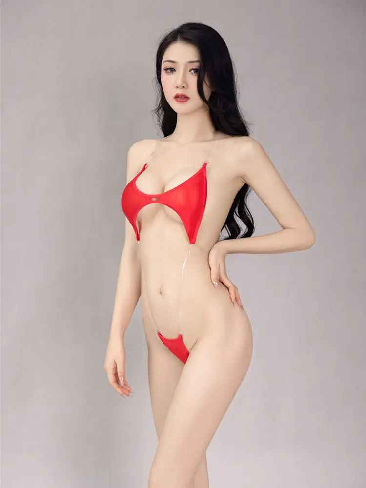One Piece Swimsuit Backless Bikini High Cut Bodysuit Bandage Hollow Out