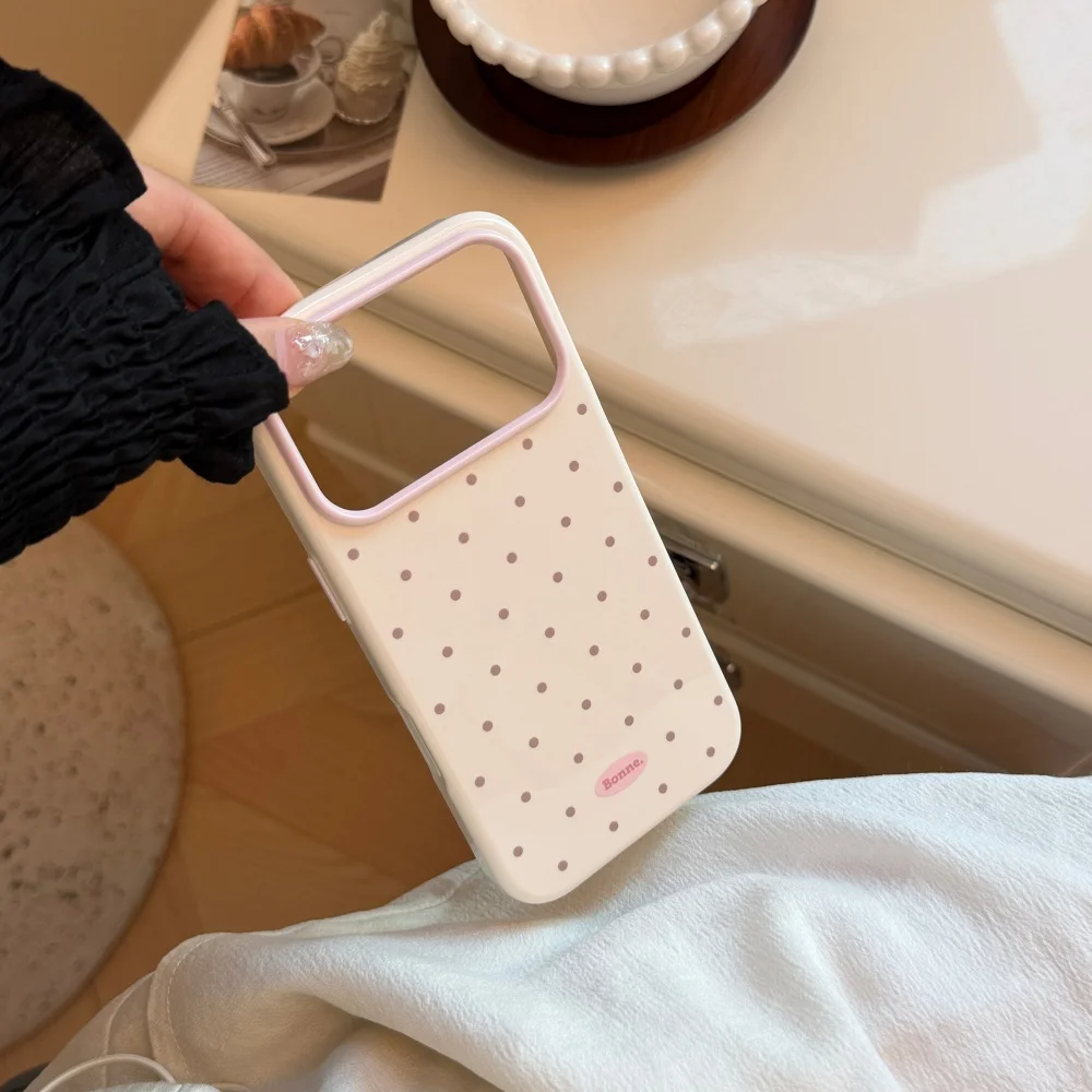 Polka Dot Ultra Slim Shockproof Phone Case with Colorful Wave Design