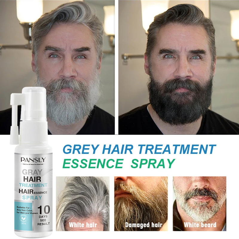 BeardGrowthEssentialsprayrestoreswhitebeardhairtonaturalcolor