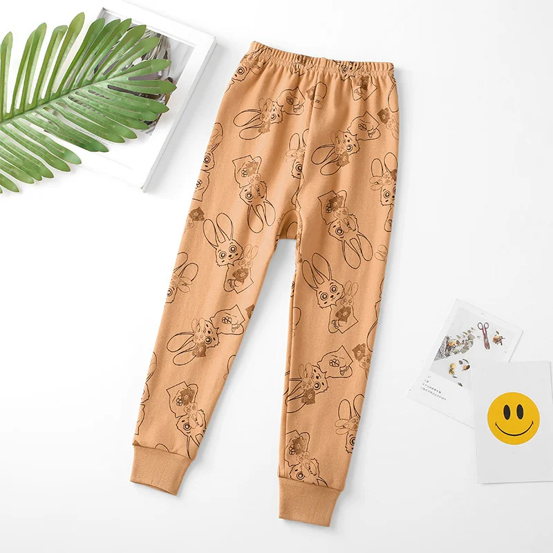 thumbnail image 1 of Pantalones superiores de otoño de algodón puro para niños, pantalones de lana de algodón con Base para primavera y otoño, pantalones finos para dormir, 1 of 4