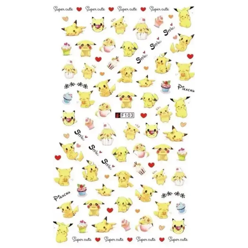 Miniso Cartoon Pok&eacute;mon Nail Stickers Cartoon Cute Pikachu Stickers For Nails Nail Decoration Sliders For Nails DlY nail stickers nail art decoration nail decals pokemon stickers