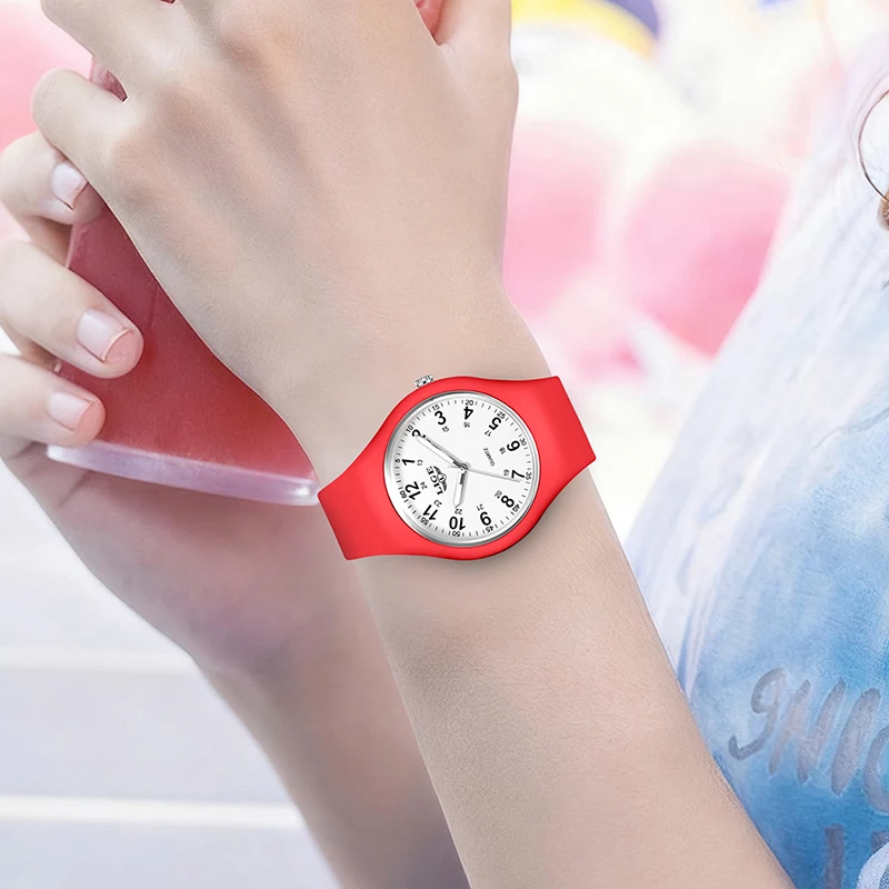 LIGE 2025 New Red Silicone Watch Women Fashion Top Brand Luxury Women's Quartz Wristwatch Waterproof Luminous Watches for Women