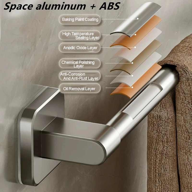 Towel Rack Towel Holder Bathroom Hardware Set Storage Rack Without Drilling for Bathroom